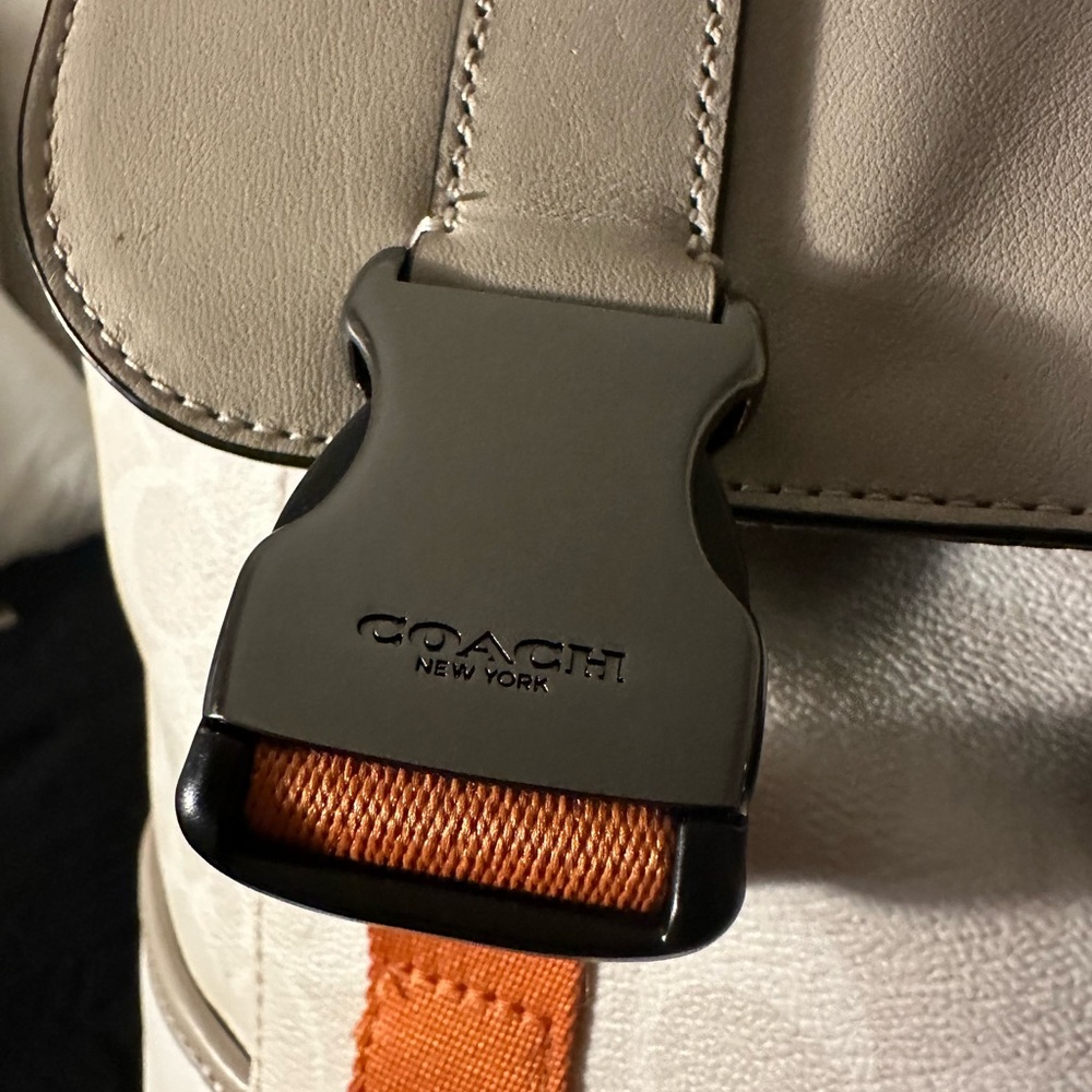 Coach Men's Gray and Orange Backpack - Picture 8 of 10